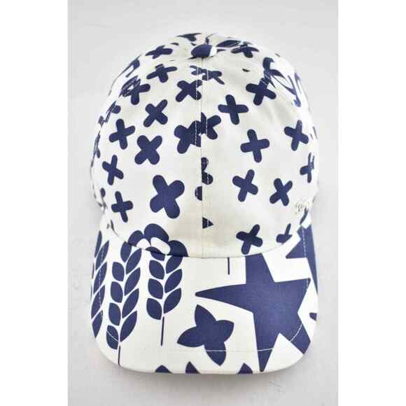 Chanel 22P Navy Blue White Graffiti CC Silver Logo Baseball Cap Curved Peak Hat - Picture 5 of 12